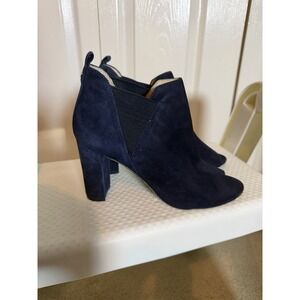 Marc Fisher Women's Suede‎ Open Toe Navy Blue Boots Size 6.5